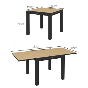 Masă extensibilă pentru terasă, cu 4-6 locuri, 81-162 cm - Img 3