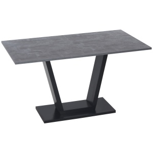 Masa Living 140×80×76 cm – Blat Marmura & Cadru Otel Negru - Img 1