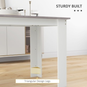 Masă Modernă de Dining pentru 4-6 Persoane 120x69x75 cm Gri și Alb - Img 6