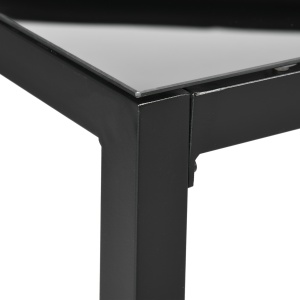 Masa pentru exterior cu 8 locuri, Masa dreptunghiulara din aluminiu pentru gradina, cu blat din sticla securizata, negru - Img 8