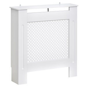 Masca Calorifer 78×82×19 cm – Lemn Alb cu Grilaj Decorativ - Img 1