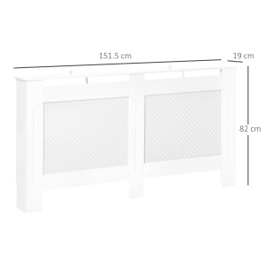 Masca Calorifer Lemn Alb – 151,5×82×19 cm cu Grilaj Elegant - Img 3