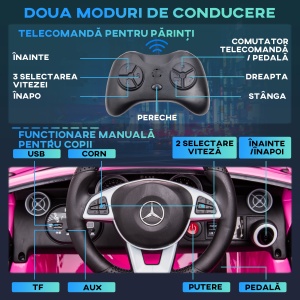 Masina Electrica pentru Copii – 3-6 Ani, cu LED & Sunete - Img 5