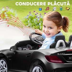 Masina Electrica pentru Copii 3-6 Ani cu 2 Motoare si Telecomanda, 107x62.5x44 cm, Negru - Img 6