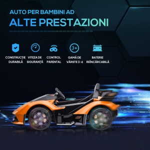 Masina Electrica pentru Copii, Automobil Lamborghini cu Telecomanda, Faruri LED si Muzica - Img 4