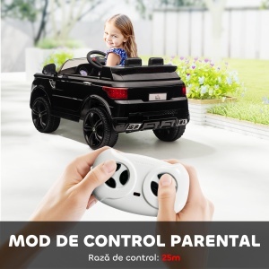 Mașină Electrică pentru Copii cu Motor Dublu, Suspensie și Telecomandă, 110x68x52 cm, Negru - Img 5