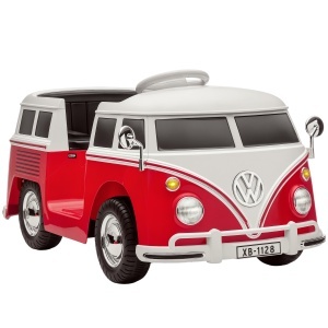 Mașinuță Electrică pentru Copii Licență Volkswagen T1 cu MP3 Player, din Metal și PP, 89x49x41.5 cm, Roșu