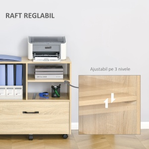 Mobilier Birou – Multifunctional din Lemn cu Suport Imprimanta - Img 7
