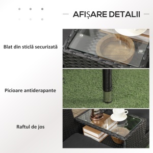 Mobilier de Terasa pentru 2 Persoane cu Masa de Ceai - Img 6