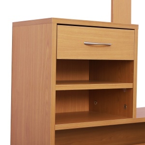 Mobilier Garderoba Dulap Pantofi Reglabil cu Oglinda si Cuier 6 carlige pentru Hol si Dormitor 90x22x116cm Lemn - Img 7