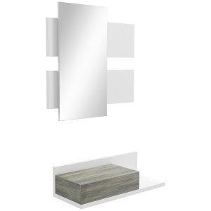 Mobilier Hol 2‑in‑1 cu Oglinda si Sertar 75x35x75 cm – Gri - Img 1