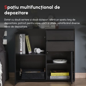 Mobilier Multiuz 79×36×74 cm – Alb cu Sertare si Dulapuri Push - Img 4