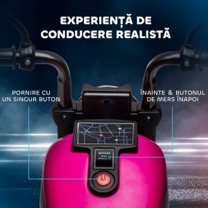 Motocicleta Electrica Copii 18‑36 Luni – Cu Faruri & Roti Suplimentare - Img 4