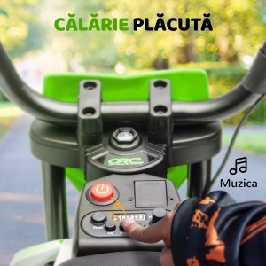 Motocicleta Electrică Copii cu 2 Motoare, Accelerație Manuală, Copii 3-6 Ani Verde - Img 7