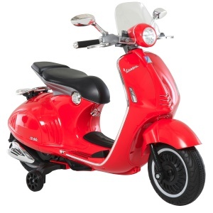 Motocicletă Electrică pentru Copii 3+ Ani, Motocicletă Jucărie din PP și Oțel cu 2 Roți Suplimentare, 108x49x75 cm, Roșie - Img 1