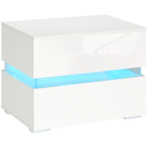 Noptiera cu LED RGB – 2 Sertare, Luciu Puternic, 16 Culori - Img 1