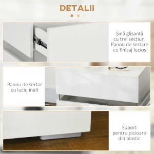 Noptiera cu LED RGB – 2 Sertare, Luciu Puternic, 16 Culori - Img 6