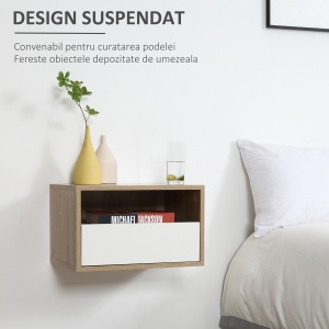 Noptiere Suspendate – Set 2 cu Sertar si Raft - Img 4