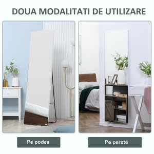 Oglinda de toaleta, suspendata sau inclinata, din aliaj de aluminiu, argintiu - Img 5