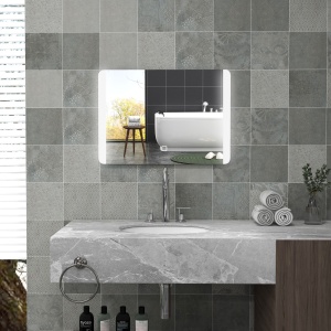 Oglinda pentru baie cu lumini LED, 70 x 50 cm - Img 2