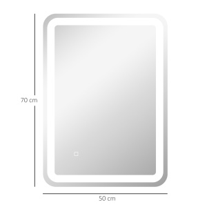 Oglinda pentru baie cu lumini LED, 70 x 50 cm - Img 3