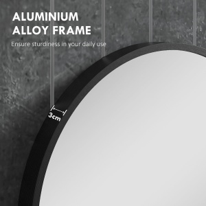 Oglindă pentru Baie cu Ramă din Aluminiu, 40x70 cm, Negru - Img 5
