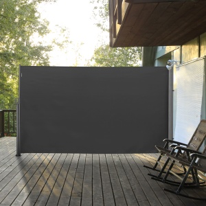 Paravan Lateral Retractabil cu Mâner și Anti UV, 300x180 cm, Gri - Img 2