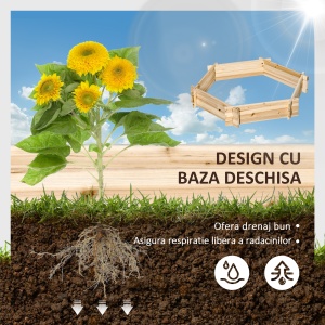 Pat de Gradina fara Baza si cu Structura de blocare, din Lemn, 100x92x16cm - Img 4