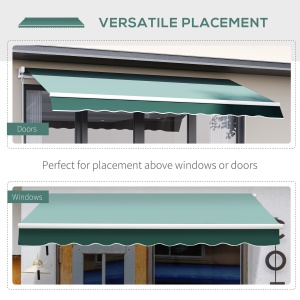 Perdea de Soare Rulanta Manuala de Perete Tesatura de Poliester 2.5 × 2m Verde - Img 5
