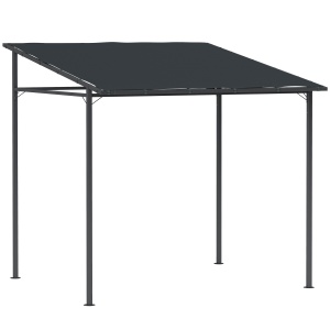 Pergolă de Grădină din Metal și Poliester, 238x238x235/194 cm, Gri Închis - Img 1