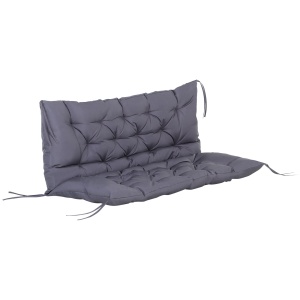 Pernă pentru Scaun și Spătar pentru Bancă de Grădină leagăn canapea 2 Locuri Mare Confort 132 x 110 x 10 cm Gri - Img 7
