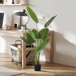 Plantă Artificială de 160 cm cu 10 Frunze Verzi din PEVA și Vas de Ø16.5x13.5 cm - Img 9