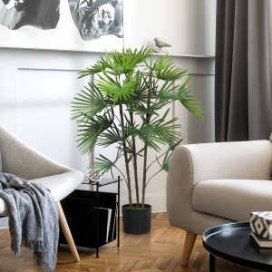 Plantă artificială de 90 cm din plastic verde cu ghiveci de Ø16.5x13.5 cm - Img 8