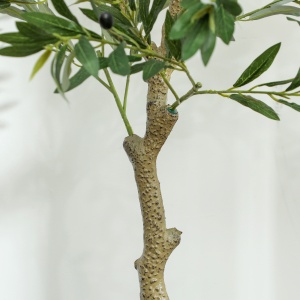 Plantă Artificială de Măslin cu 450 de Frunze, 20 de Măsline și Ghiveci Inclus, Ø15x120 cm, Verde - Img 9
