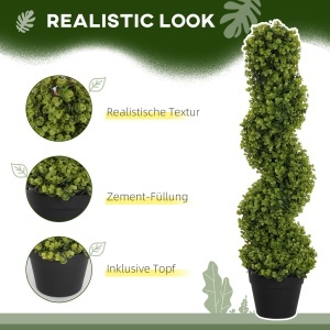 Plantă Artificială Eucalipt Spiralat cu Ghiveci Inclus Rezistent la Raze UV, Ø17,5x90 cm, Verde - Img 4