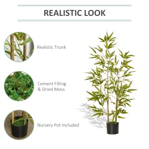 Planta Bambus Artificial Inaltime 120 cm cu Ghiveci pentru Interior si Exterior -Verde - Img 5