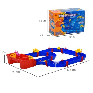 Playset pentru apa 53 Piese pentru Copii 3-6 Ani, din PP, 123x90x7cm, Albastru si Rosu - Img 3