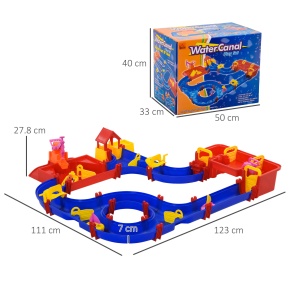 Playset pentru apa 78 Piese pentru Copii 3-6 Ani, 123x90x7cm, Albastru si Rosu - Img 3