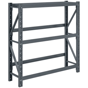 Raft Autoportant pentru Cutii cu 3 Niveluri, Raft pentru 6 Cutii cu Înălțime Reglabilă, 110x30x110 cm, Gri - Img 1