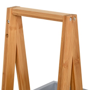Raft pentru baie din MDF si bambus, 30x18x81cm, gri - Img 8