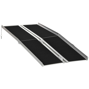 Rampă pliabilă pentru scaune cu rotile din aluminiu cu margini înalte antiderapante
