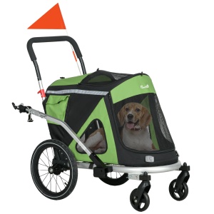 Remorca Bicicleta 2-in-1 – Carucior Caini Pliabil cu Cadru Aluminiu - Img 1