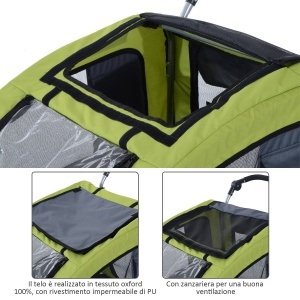 Remorca Bicicleta Caini – 130×90×110 cm, Verde & Ventilata - Img 7