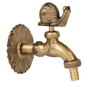 Robinet decorativ dublu serviciu si motiv Melc, 1/2"