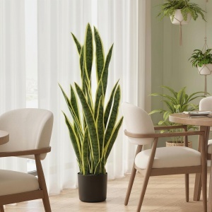 Sansevieria Artificială cu Ghiveci pentru Interior și Exterior cu 21 de Frunze Ajustabile, Ø20x90 cm - Img 9