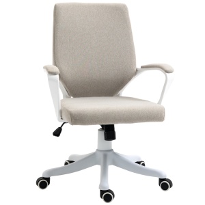 Scaun Birou Ergonomic cu Înălțime Reglabilă, Pivotant la 360° și Legănare, 62x69x92-100 cm, Bej - Img 1
