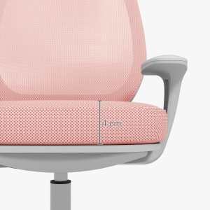 Scaun Birou Ergonomic, Respirabil, cu Inclinare, 5 Roti, Inaltime Reglabil, 55x48x82.5-94.5 cm, Roz - Img 8