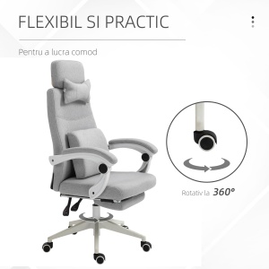 Scaun Birou Gri – Reglabil si Rotativ Ergonomic - Img 8