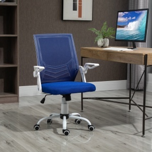 Scaun de Birou Ergonomic cu Suport Lombar din Tesatura Albastra - Img 2