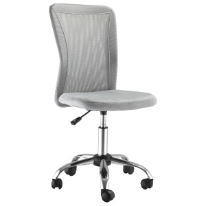 Scaun de Birou Ergonomic Fără Cotiere din Țesătură tip Plasă Gri